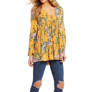 Free People Bella Bell Sleeve V-Neck Tunic Top